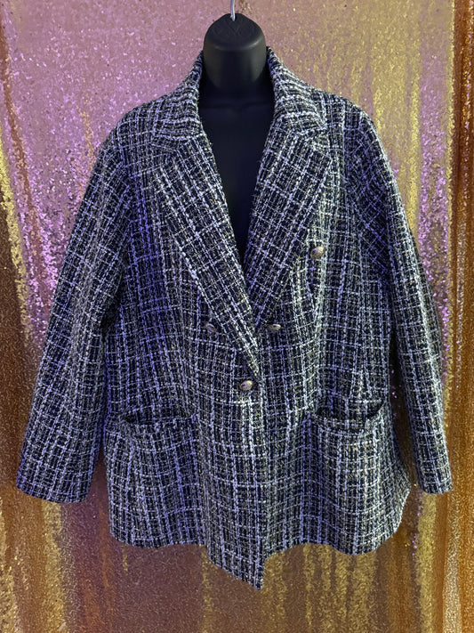 Navy Blue Twill Blazer