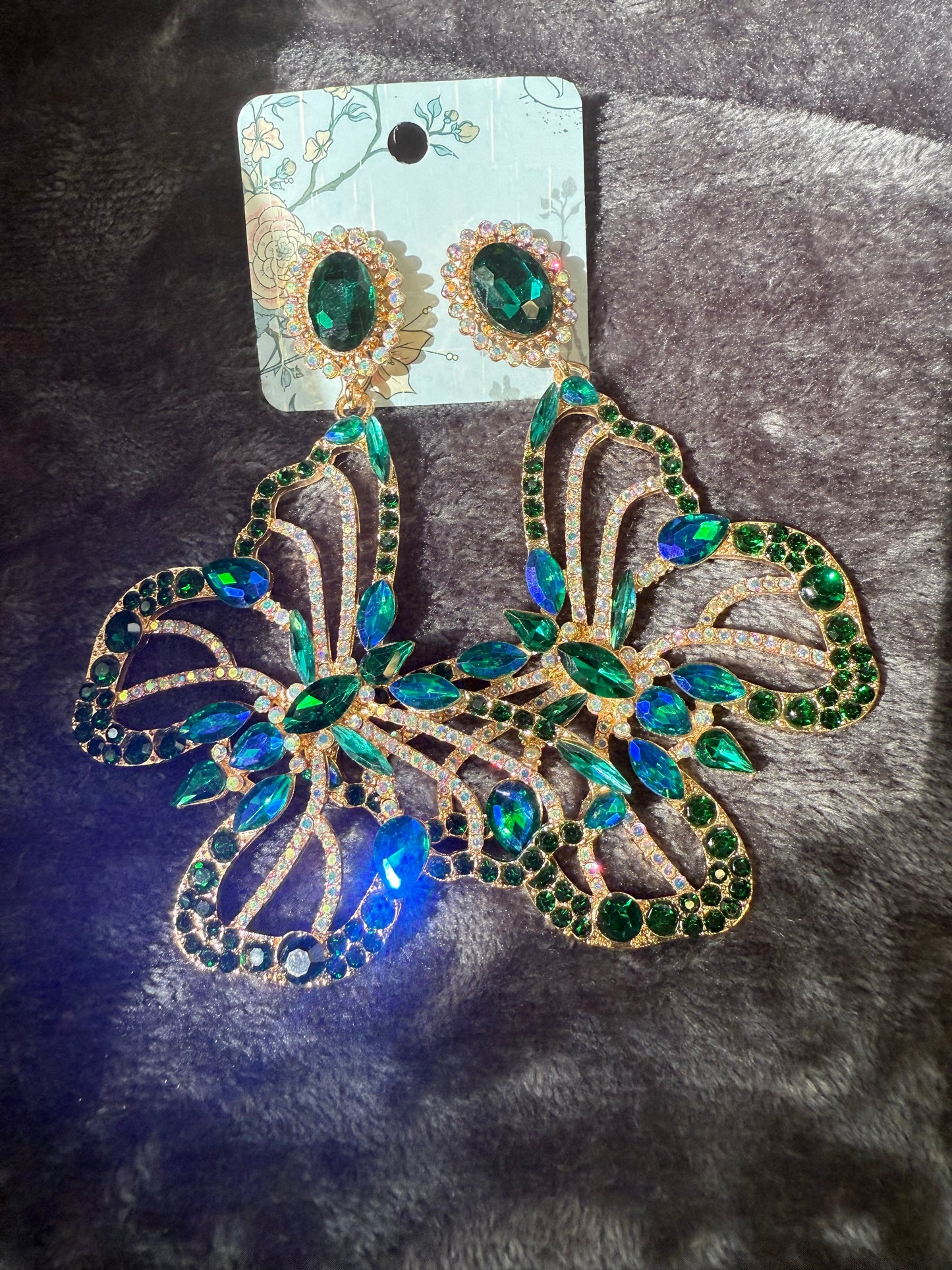 Butterfly stoned encrusted blinged out earring