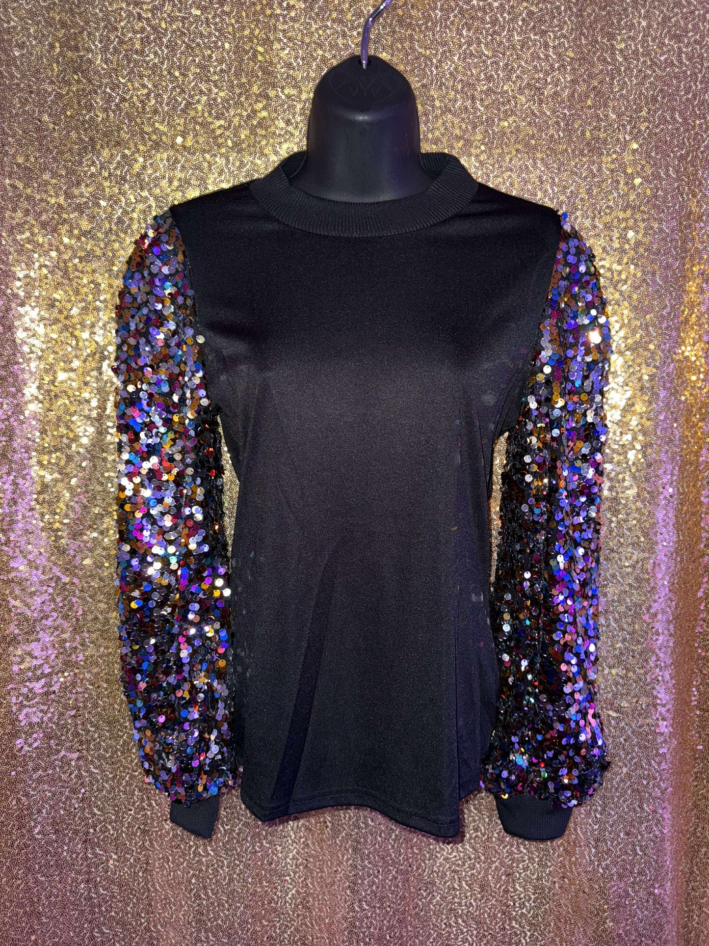 Sequin Black Top