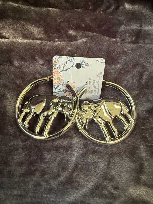 Elephant Hoop Earrings