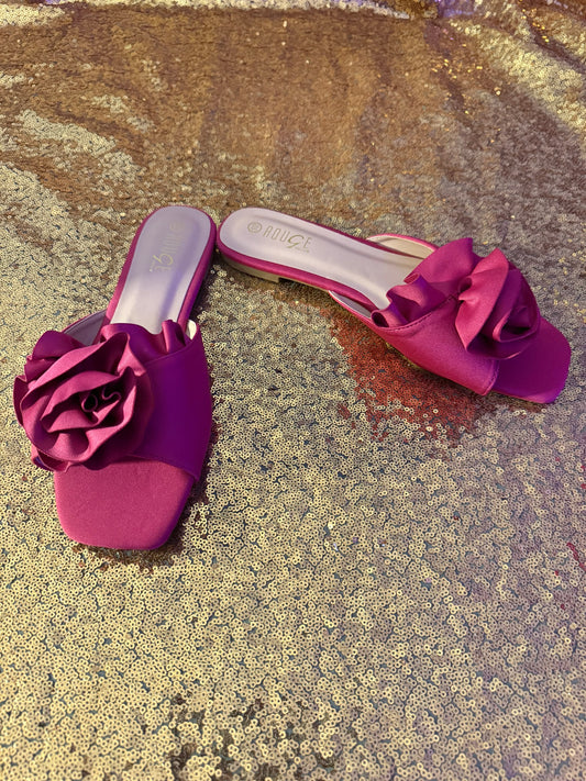 Plum Colored Satin Sandal