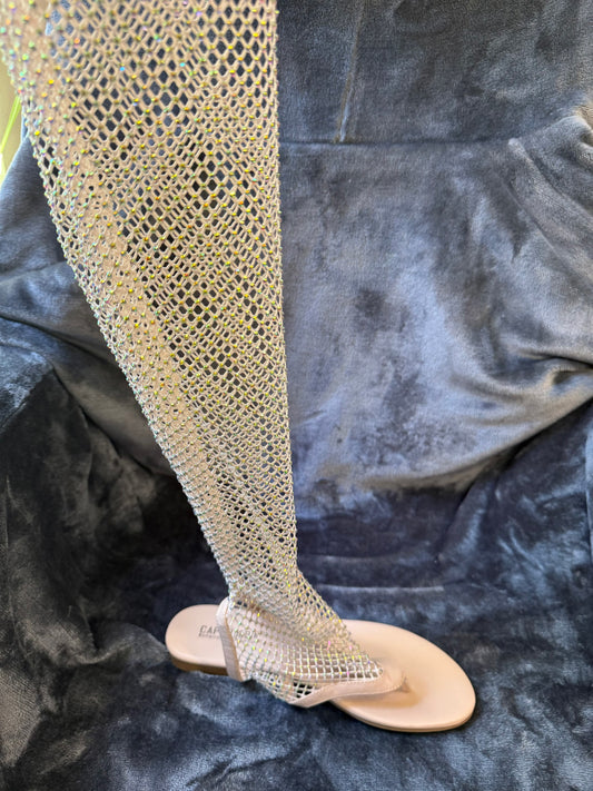 Size 7 Over The Knee Netted Sandal