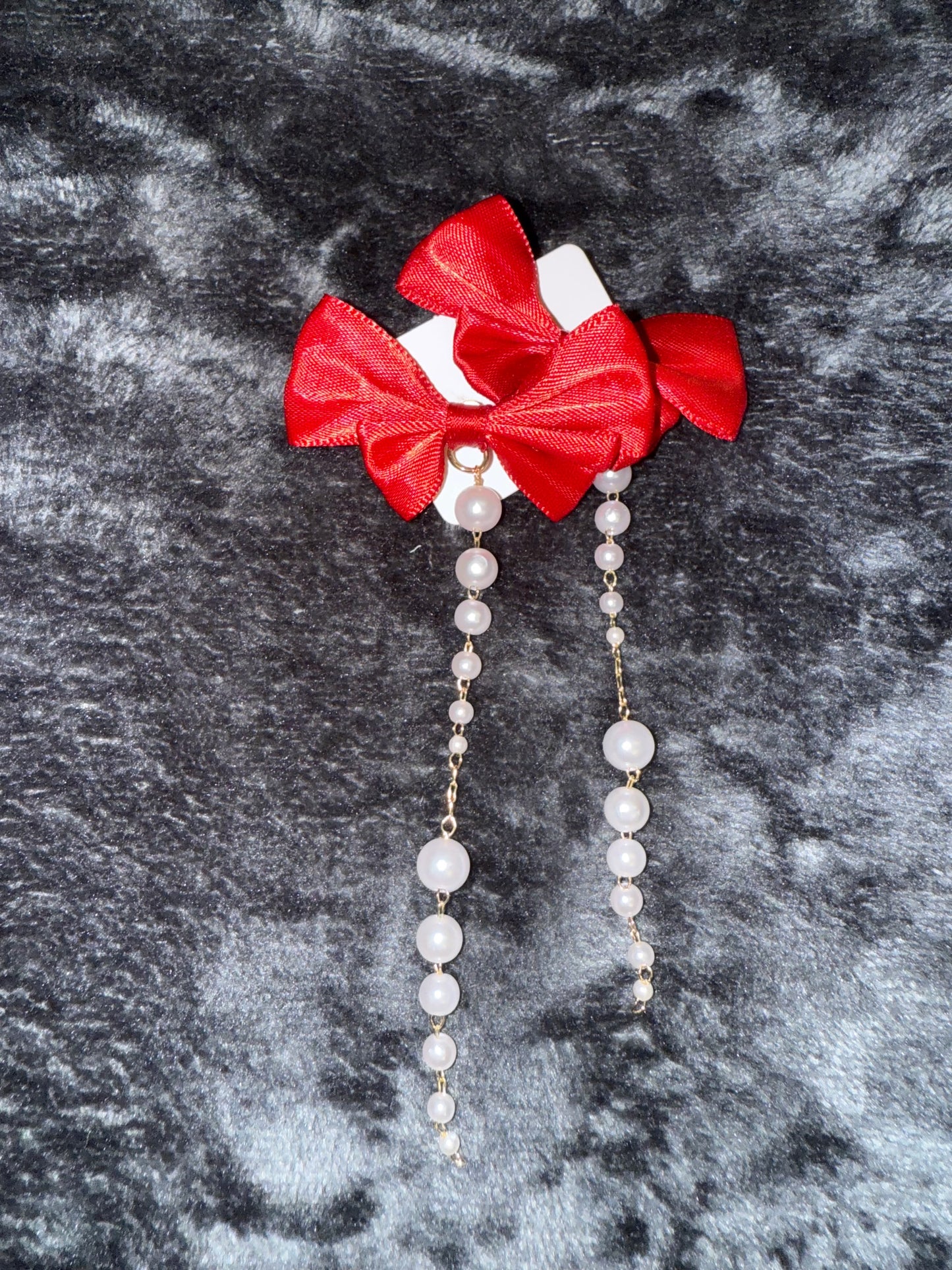 Red Bow Earrings