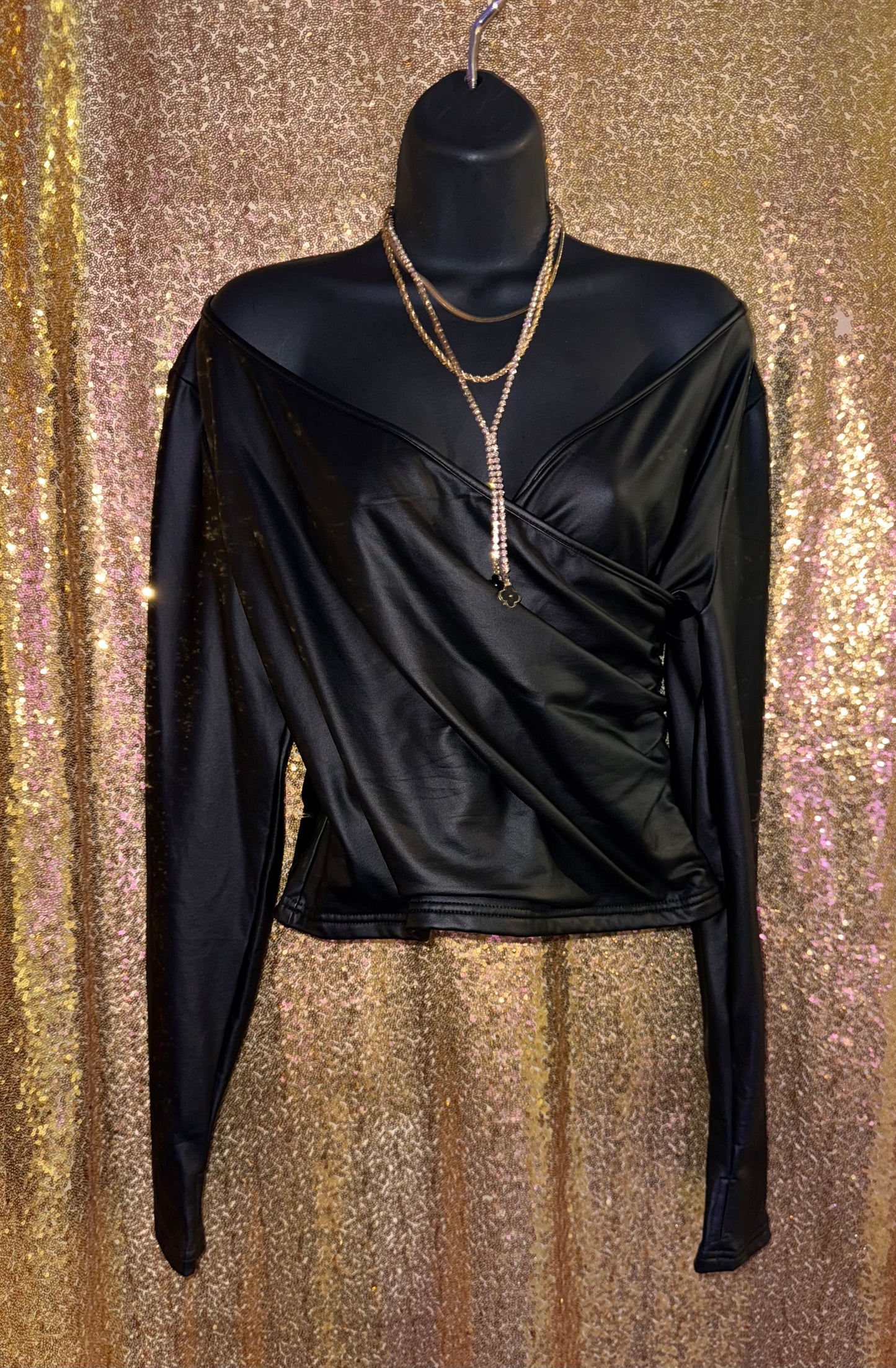 Faux leather shirt