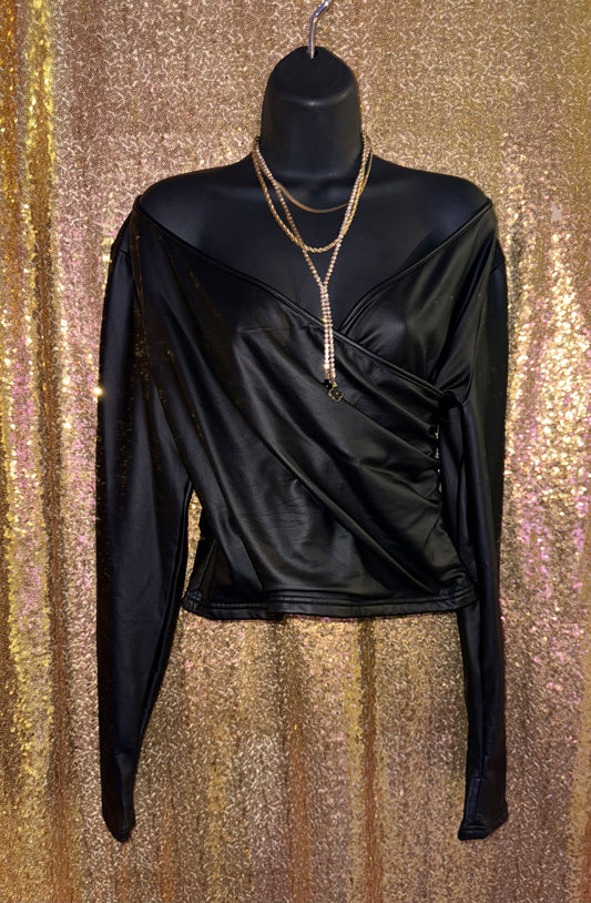 Faux leather shirt