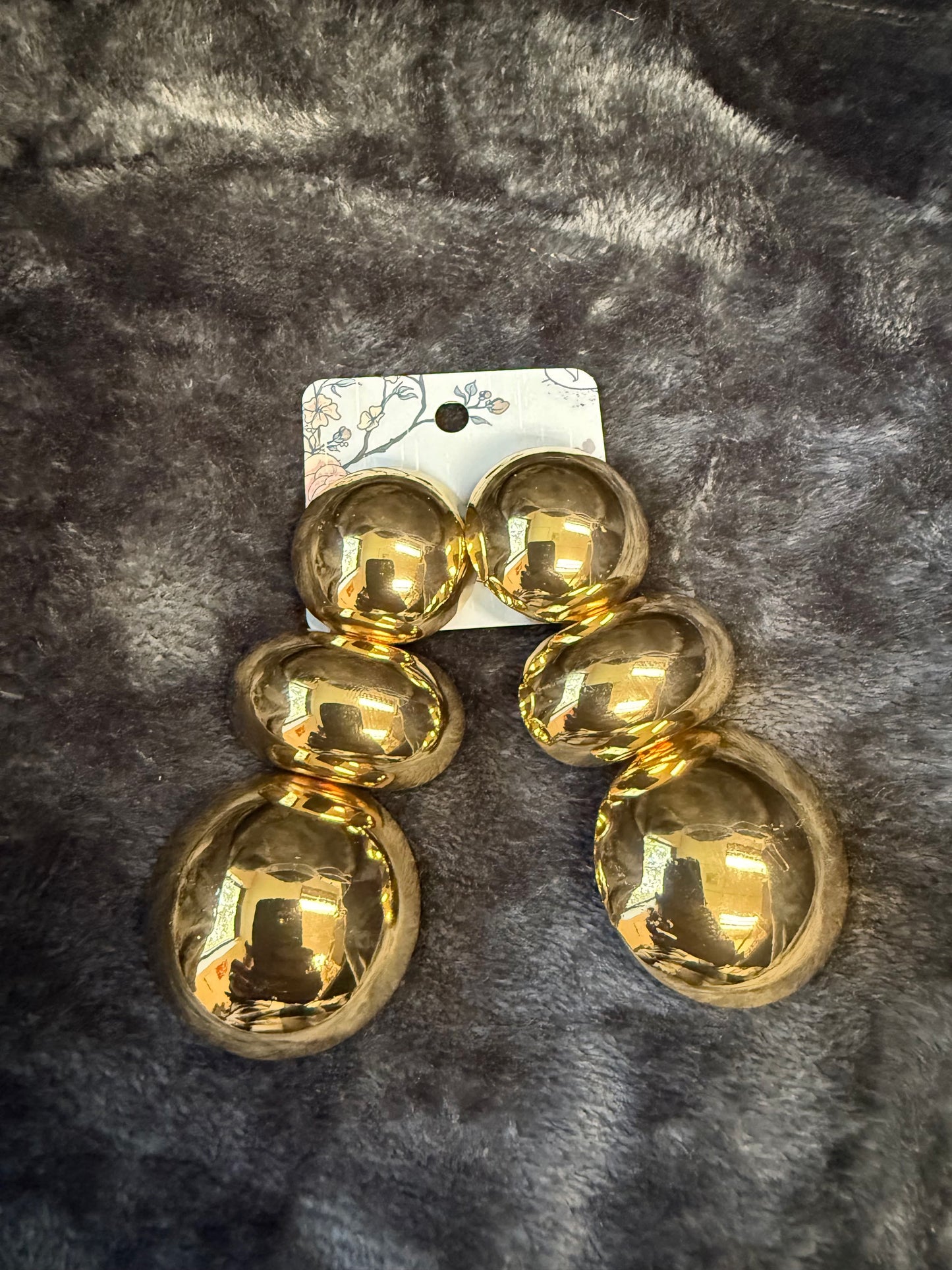Oversized Triple Ball Earrings