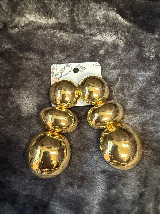 Oversized Triple Ball Earrings