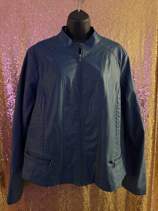 Faux Leather Teal Jacket