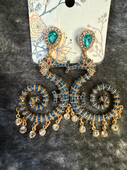 Blinged Out Seahorse Earrings