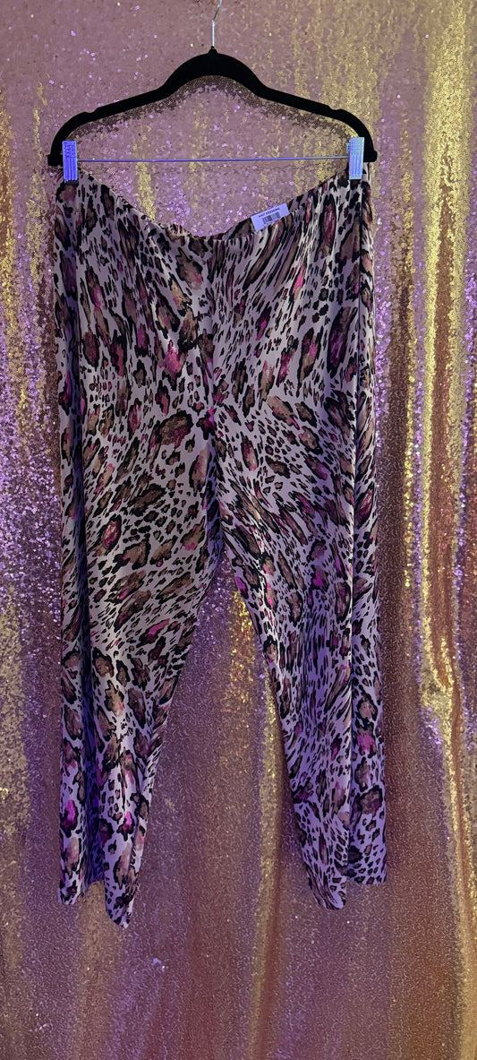 Animal Print Wide Leg Pants