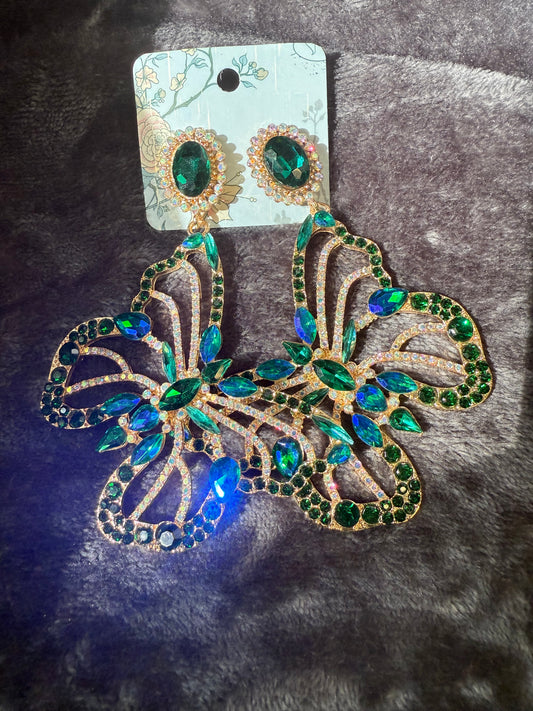 Butterfly stoned encrusted blinged out earring