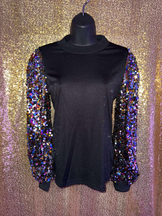 Sequin Black Top