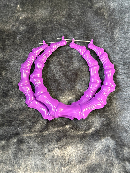 Purple Bamboo earring