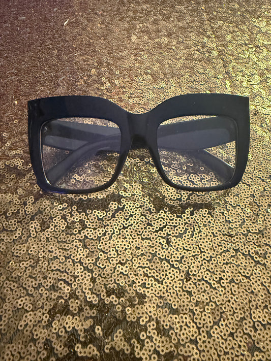Square cat eye framed glasses