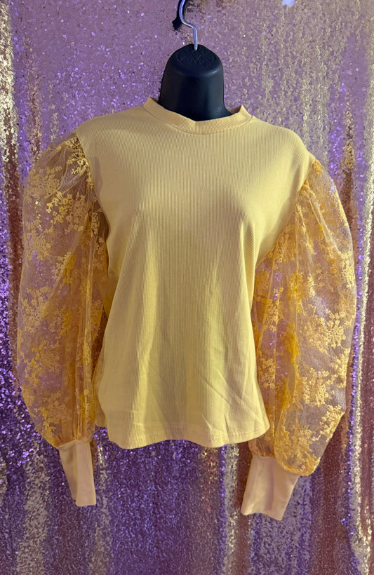 Yellow Lacey Top