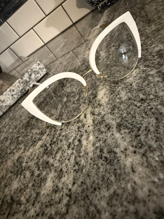Bold white top lined frame