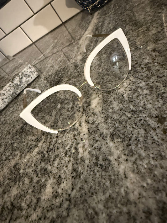 Bold white top lined frame