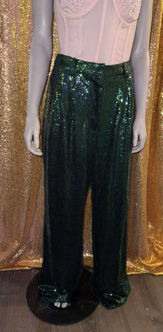 Emerald Green Sequin Pants